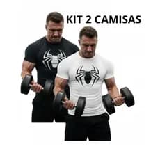 Kit 2 Camisas Compressão Spider Aranha gym academia moda masculina fitness