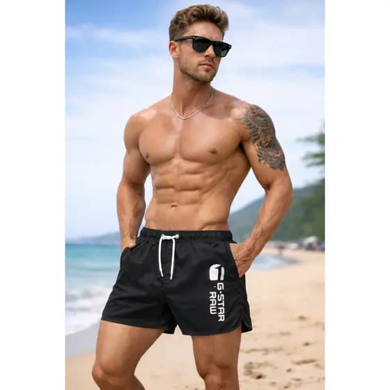 Bermuda short curto g star praia piscina academia moda masculina