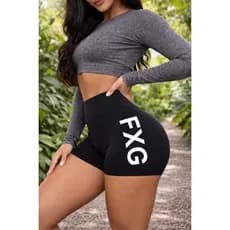 short malha suplex fxg cintura alta elastano academia fitness corrida blogueira