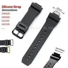 Pulseira De Relógio De Silicone À Prova D'água 16x26mm Para DW5600 DW6900 GA2100 GM2100 Borracha De Substituição Liberaç