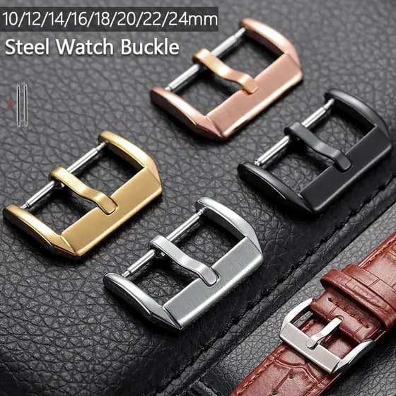 Fivela De Relógio De Aço Inoxidável 304 De 10-24 Mm Fecho Metal Universal Para Pulseira De Couro Pino De 10 12 14 16 18