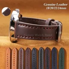 Pulseira De Relógio De Couro Genuíno De Liberação Rápida Universal 18mm 20mm 22mm 24mm Costura Feminino Masculino Negóci