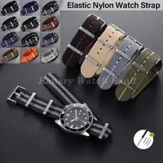 18mm 20mm 22mm Elástico Náilon Nato Pulseira De Relógio Militar Esportes Lona Universal Uma Peça Loop Zulu Das Mulheres
