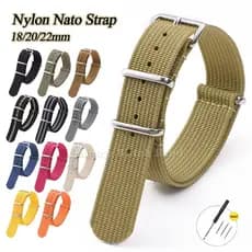 Pulseira De Relógio NATO De Nylon De Alta Qualidade 18mm 20mm 22mm Tecido De Lona Universal Um Laço Militar Casual Mascu