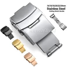 Aço Inoxidável Dupla Imprensa Dobrável Fivela Relógio Banda Fecho Para Seiko Pulseira Acessórios Implantador 14/16/18/20