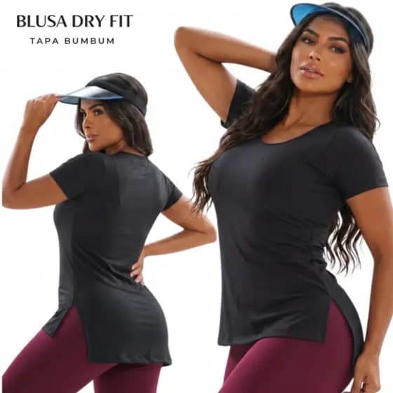 Camiseta Tapa Bumbum Academia Malha Dry Fit Furadinha