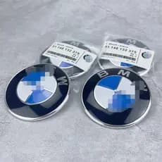Adequado para emblemas originais de carros BMW, emblemas originais com fundo preto para frente e traseira, 82mm e 74mm