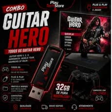 🎮 Combo Guitar Hero PS2 🤘 Made in Brazil, Brazucas e Muito Mais!