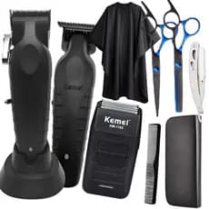 Maquina Cortar Cabelo Acabamento e Shaver Kemei e Tesouras Barbeiro e Acessórios Corte Cabelo km2296 km2299 km1102