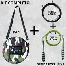 Kit 3 Peças 2 Cordas de Pular Skyhill 3.0mm + 2.5mm Skyrope Choice Original + Case | Corda Crossfit