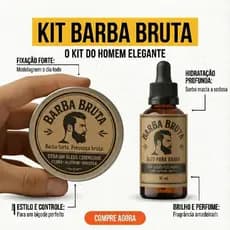 Kit Barba Bruta – Cera Modeladora + Óleo para Barba 30ml | Hidratação e Fixação