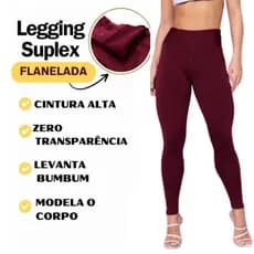 Leeg Calças flaneladas Com Elastico na Cintura de malha suplex forradas grossa cintura alta