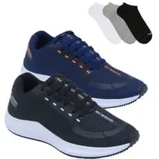 Kit 2 Tênis Masculino + 2 meias Esportivo De Corrida Treino  Envio Imediato