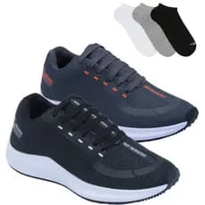 Kit 2 Tênis Masculino + 2 meias Esportivo De Corrida-Treino  Envio Imediato
