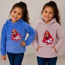 Jaqueta Infantil Feminina com Capuz Blusa de Frio Feminina Infantil Veludo Casaco