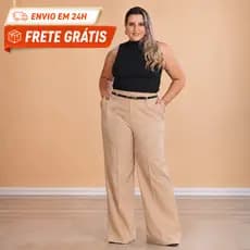 Calça Alfaiataria Plus Size G1-G4 Pantalona Feminina CINTO GRATIS Elegancia Social