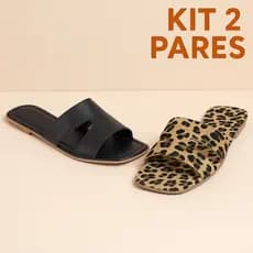 Kit 2 Pares Rasteirinha Feminina Flat Confortável Leve e Moderna Verão