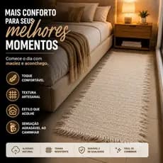 Tapete Quarto Boho Algodão com Franjas Passadeira Banheiro Cozinha Diversos Tamanhos