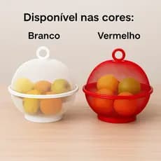 Fruteira De Mesa Telada Branca E Vermelho Multiuso para Frutas ou Pão