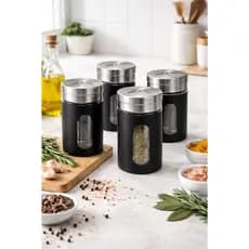 Porta Condimento e Saleiro Preto Weck.