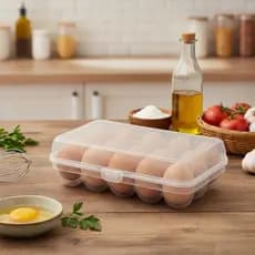 Organizador Porta Ovos de Geladeira Armazena 15 Ovos Gaveteiro Empilhável Casa e Cozinha