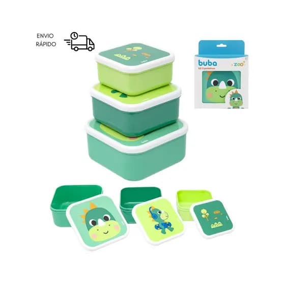 KIT POTINHOS PARA LANCHE DINO BUBA