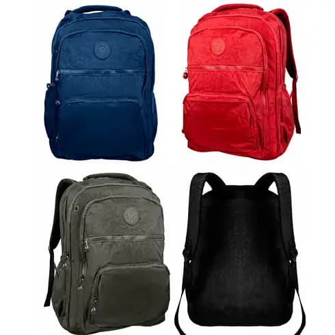 MOCHILA CASUAL ESCOLA - PASSEIO -TRABALHO EM CRINKLE COMPARTIMENTO EXTERNO - GRANDE