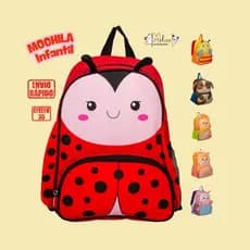 MOCHILA INFANTIL  ESCOLAR PASSEIO CRECHE ESCOLAR BICHINHOS JOANINHA ABELHA E BORBOLETA ANIMAIS