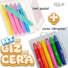 KIT GIZ DE CERA RETRÁTIL AQUARELÁVEL NÃO BORRA E NÃO MANCHA