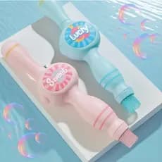 Brinquedo Bolha Fumaça Varinha Máquina De Fazer Bolhas de Sabão Luva Refil Fluido Rosa Azul
