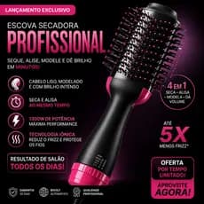 Escova Secadora Bivolt Alisadora Cabelo Profissional Forte 1300 Watts