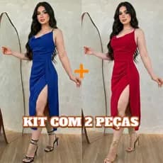 Vestido Midi Feminino Duna Fenda Costas Aberta Elegante Gola Boba