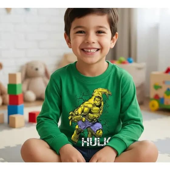 Camiseta Hulk Infantil Blusa Masculina Hulk  Camisa Hulk Infantil Menino PROMOÇÃO Verão Inverno  2 ao 12
