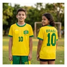 Camiseta Brasil Infantil Confortável para Menino e Menina 02 ao 14