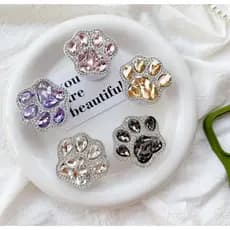 Suporte de Celular Pop Socket Pedrinhas Brilhoso De Patinha Pet Pedraria Delicado Para Celular universal  Celulares