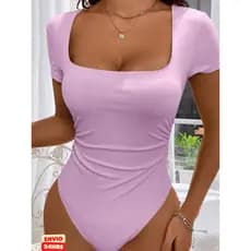 Body feminino confeccionado em tecido macio, leve e com excelente elasticidade