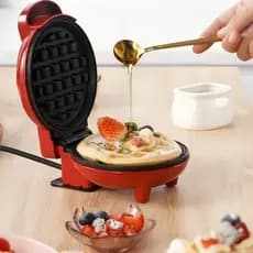 110V Mini Máquina de Waffles Elétrica Portátil Casa Cozinha Fazer Waffle Panquecas Automático