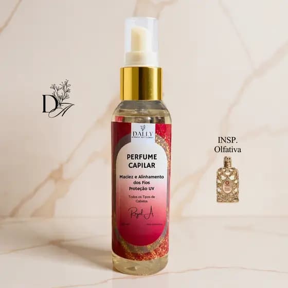 Perfume Capilar Feminino ROYAL A Profissional com Proteção Térmica 60ml - Dally Aromas