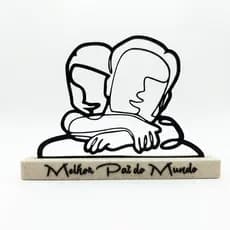 Enfeite Decorativo Dia dos Pais Line Art Personalizado Melhor Pai do Mundo Minimalista Presente Criativo Escritório