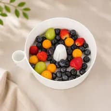 Escorredor e Lavador de Frutas, Legumes e Verduras com Tampa –Bacia Lavadora de Frutas e Legumes com Sistema de Rotação