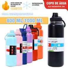 Garrafa Térmica 800/1000ml Espacial Quente & Frio Com Isolamento Térmico De Grande Capacidade