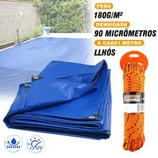 Lona 3x2 3x3 4x3 4x4 5x3 5x4 5x5 6x3 6x4 6x5 Reforçada Piscina Construção Impermeável Uv + Corda