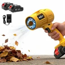 Soprador de Ar Turbo Portátil Remove Folhas e Pó 2 Baterias Recarregáveis Potente Limpeza