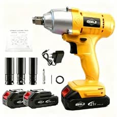 Chave de Impacto Elétrica Com 21V Bateria  Kit Completo Acessórios