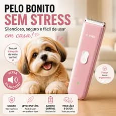 Aparador de Pelos Pet 6000RPM Silencioso Lâmina Cerâmica Recarregável À Prova D’Água Cães e Gatos