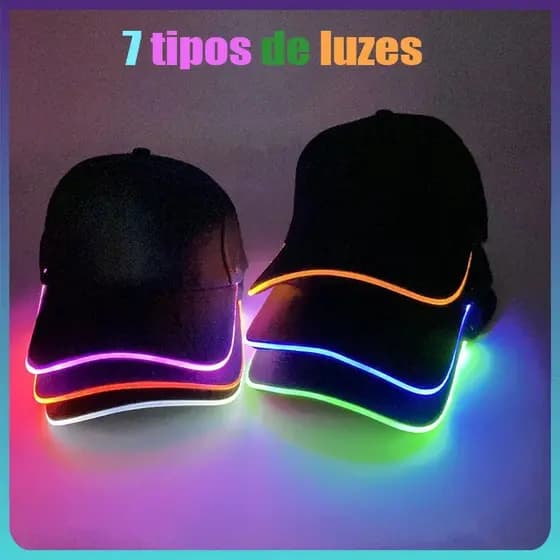 Boné De Corrida Luminosa Unisex Propaganda Fibra Óptica Iluminado Montanhismo Viseira LED Beisebol Moda Personalidade