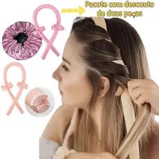 Kit Com Modelador De Cachos + Touca Cetim Dupla Face Com Regulador