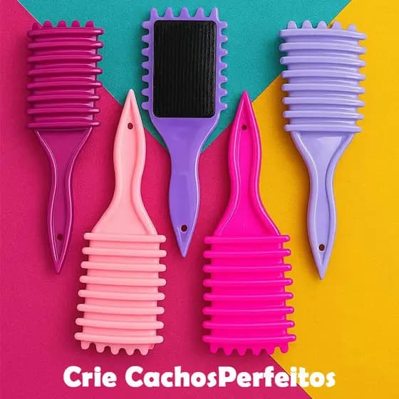 Escova Para Cachos Definidos e Separados: Cerdas Javali Pontas Macias, Ideal Para Cabelo Ondulado