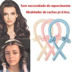 Conjunto De Modelador De Cachos De Cetim (Sem Onda Térmica) + Faixa De Cabelo