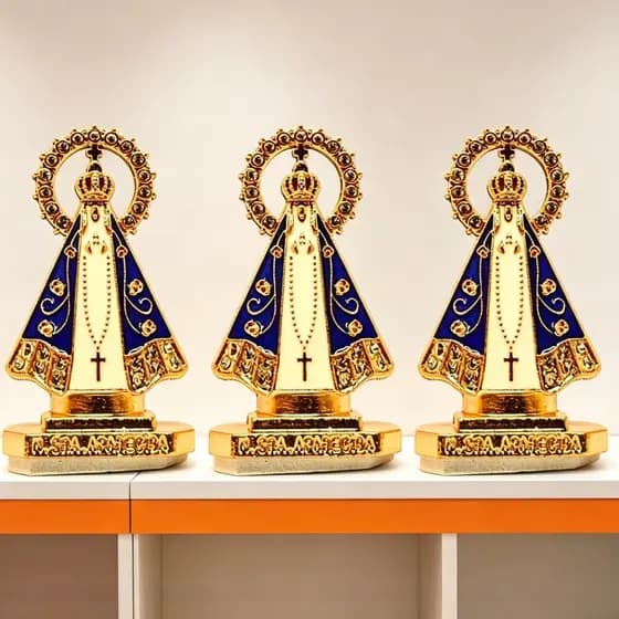 Kit 5/10/15 Nossa Senhora Da Aparecida Carruagem Metal 5.5cm-Adesivo De Painel De Carro Com Fita Dupla Face